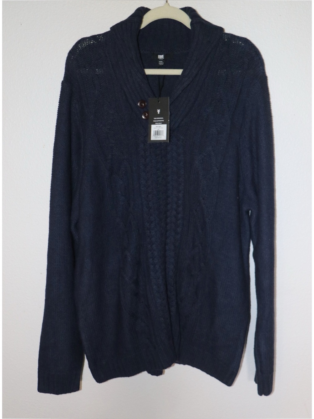 FRYE Men’s Navy Cable Knit Sweater